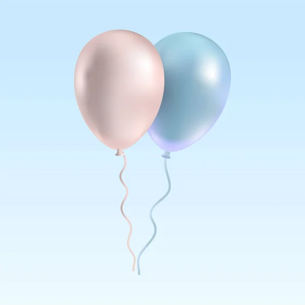 Un grupo realista de globos de helio voladores. Ilustración vectorial calidad premium . — Vector de stock