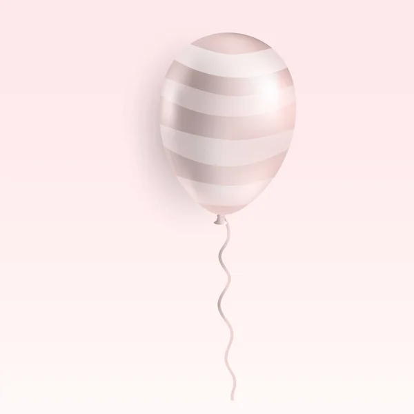 Vuelo realista rosa globo de helio de oro. Vector Premium . — Vector de stock