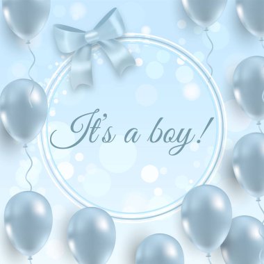 Oğlan güzel bir kartpostal, bebek partisi. Vektör.