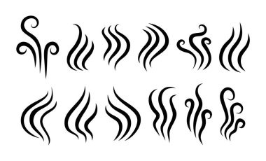 Aroma, buhar ikonu seti. Premium vektörü.