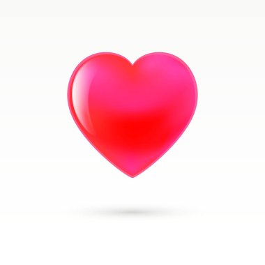 Kırmızı parlak kalp. Premium vektör çizimi.