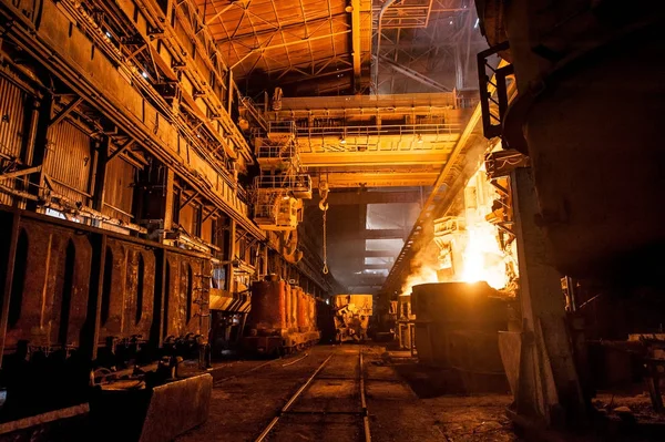 在钢厂的生产工艺 — 图库照片