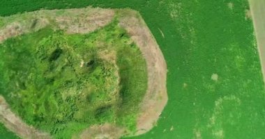 İskitler Kralı Solokha 'nın mezar höyüğünün manzarası, hava manzarası..