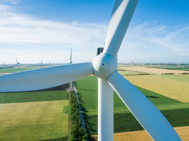 Yel değirmeni elektrik enerjisi üretim closeup için