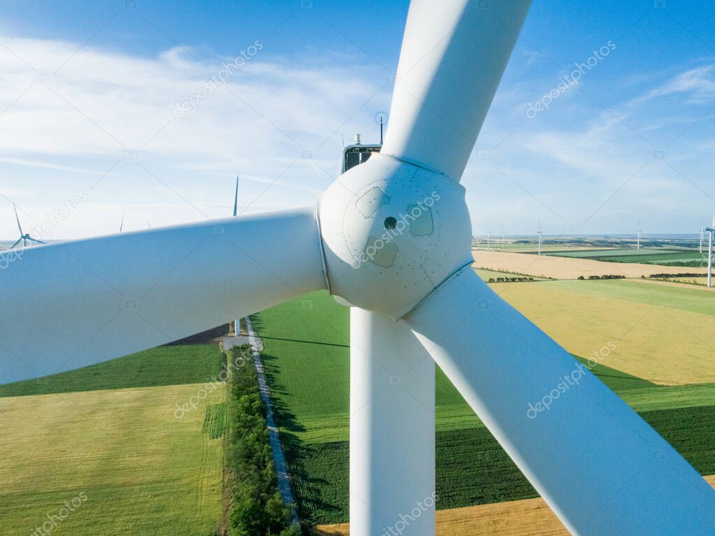 Windmill for electric power production closeup