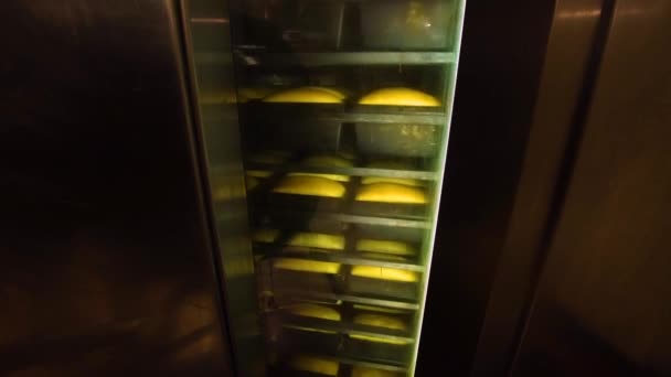Het Brood Wordt Gebakken Mallen Ovens — Stockvideo