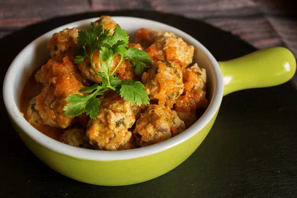 Deliciosas Albóndigas Con Salsa Tomate — Foto de Stock