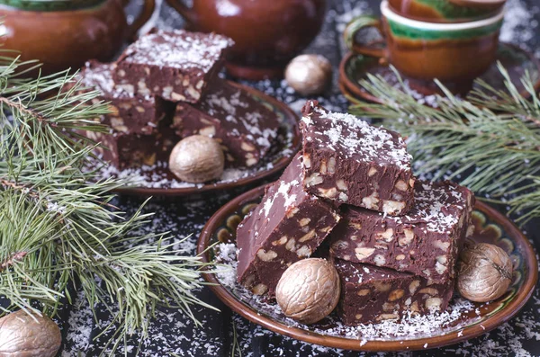Fudge de chocolate com nozes de Nigella Lawson — Fotografia de Stock