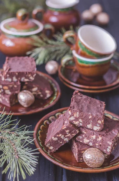 Fudge de chocolate com nozes de Nigella Lawson — Fotografia de Stock