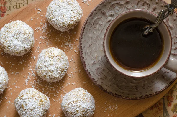 Truffles with dried mango dried apricots with peanut butter and