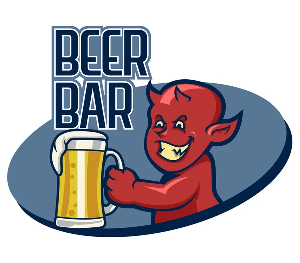 Devil Birra Bar — Vettoriale Stock