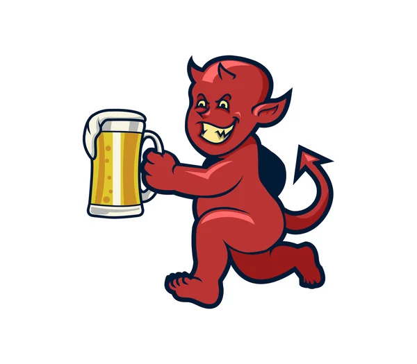 Cerveza roja del diablo — Vector de stock