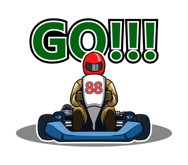 Go Go Go corrida de kart —  Vetores de Stock