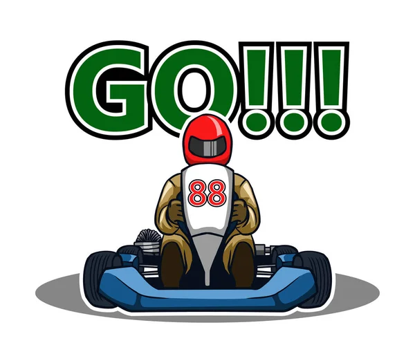 Go kart yarışı gitmek — Stok Vektör