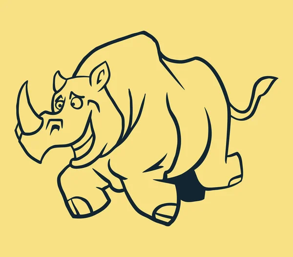 Rhino запуск линии искусства — стоковый вектор
