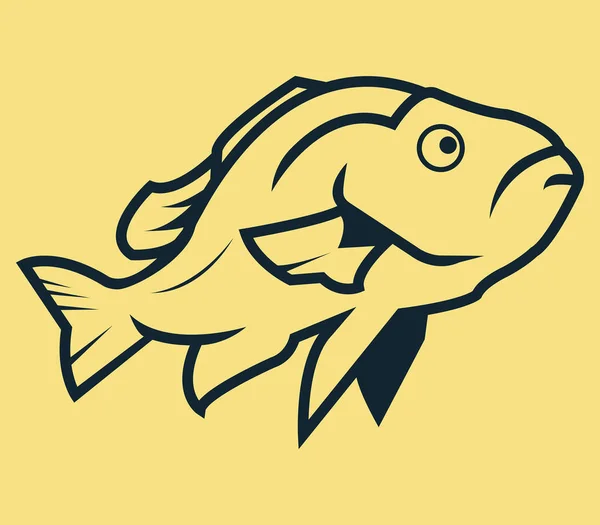 Линия искусства рыбы — стоковый вектор