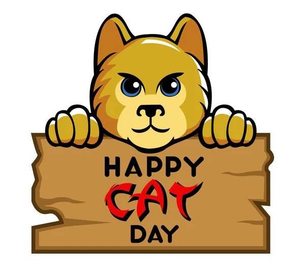 Cat Day Greeting — Stock Vector