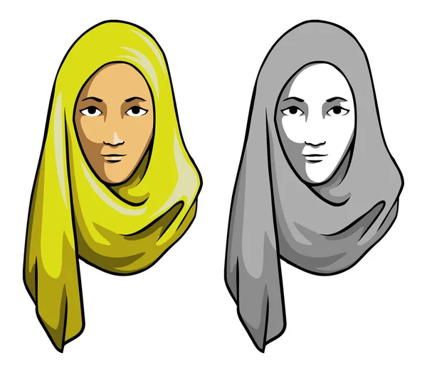 Kepala Gadis Hijab - Stok Vektor
