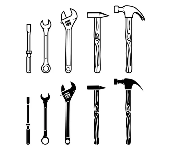 Repair Tools Line Art — Stock Vector