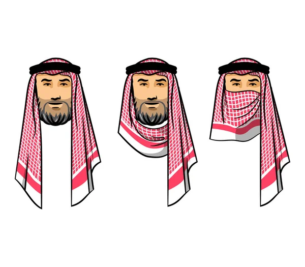 Arap erkekler kırmızı eşarp takıyor