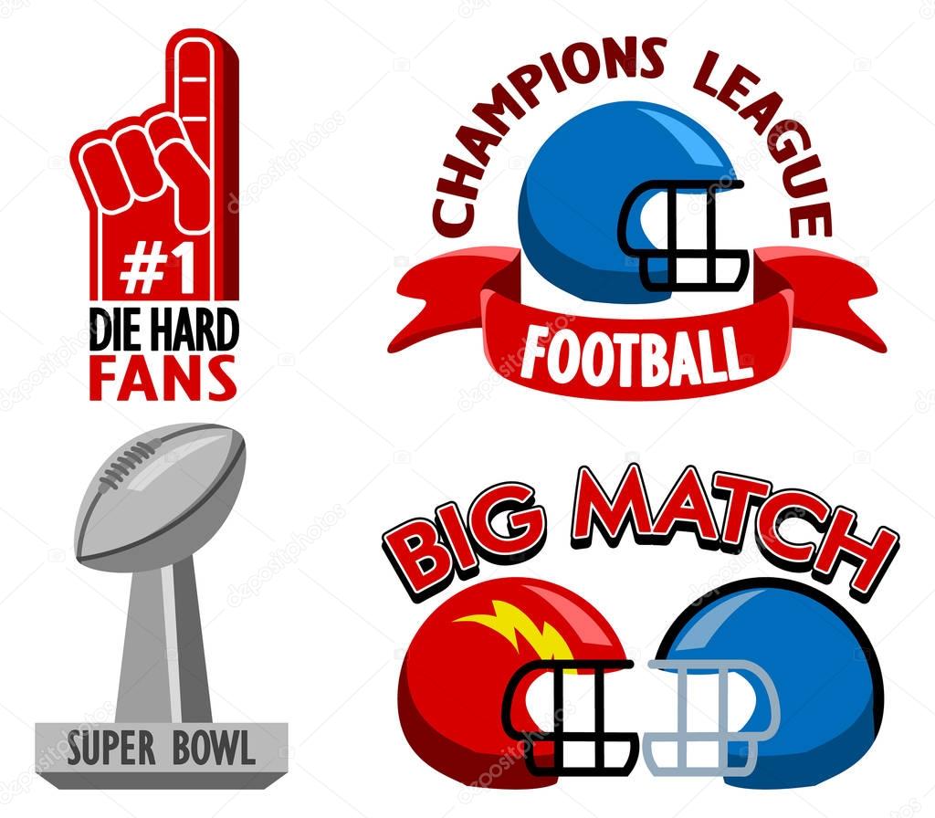 Vector fancy badge collection of Football championship