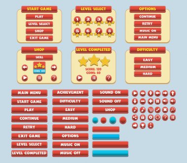 Game Simple Flat GUI Pack clipart