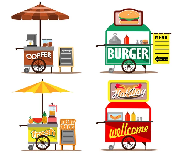 Comida Vendedores ambulantes — Vector de stock