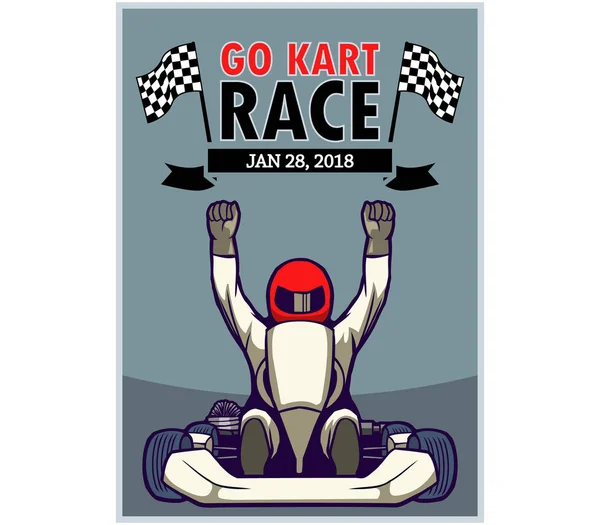 Kart gitmek yarış Poster — Stok Vektör