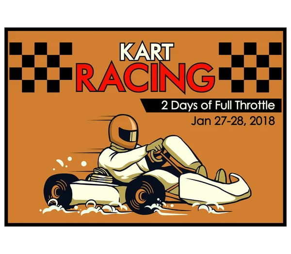 Kart Racing Plakát — Stockový vektor