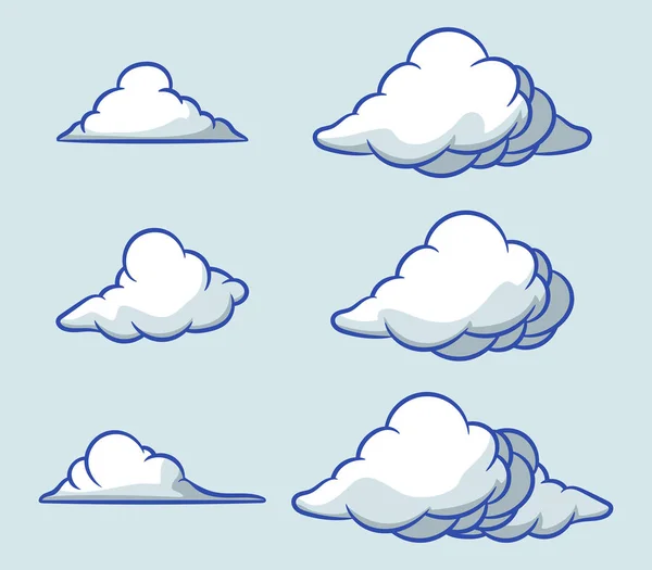 Juego de colección de nubes de burbujas — Vector de stock