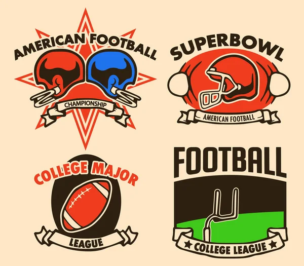 Raw Drawing American Football Label — Stock Vector