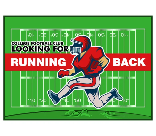 Red Running Back Recruitment Poster — Stock Vector