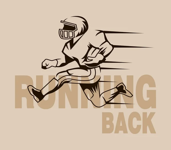 Running Back Graphic Isolated — Stock Vector