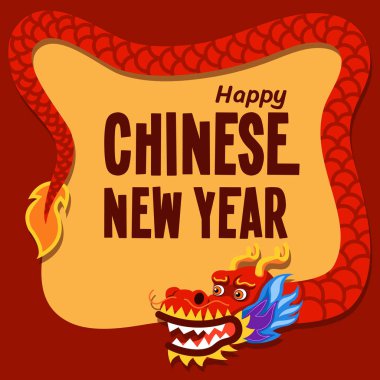 Geleneksel Kızıl Çin Ejderhasının kare şekli