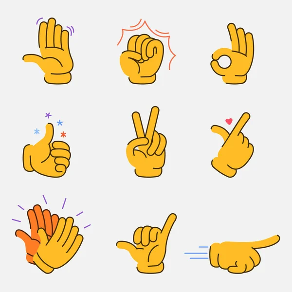 Fancy Hand Gesture grafisk samling — Stock vektor