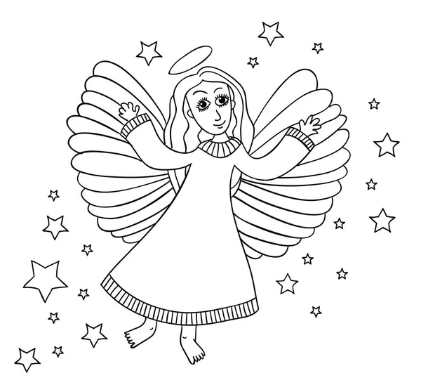 Sketch of angel. — Stock Vector