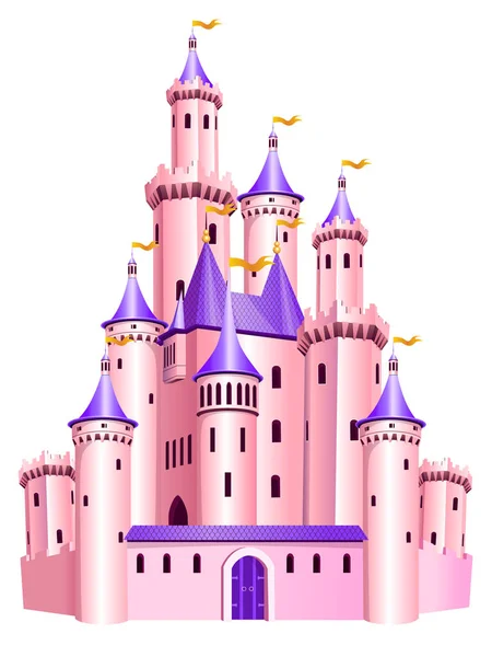 Castillo de princesa rosa . — Vector de stock