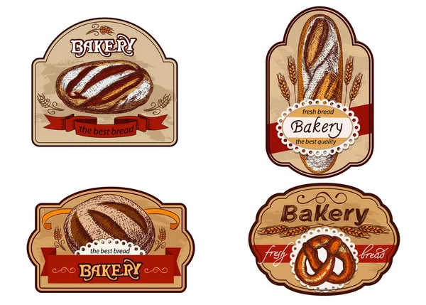 Vintage etiketter för bageriet. — Stock vektor