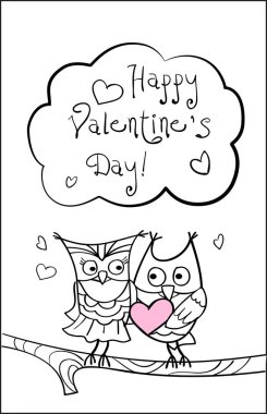 Sevgililer günü sevgi dolu baykuşlar.