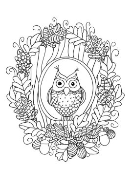 Kutsal ağaçta baykuş.