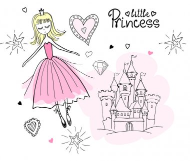 Little princess in the clouds. clipart
