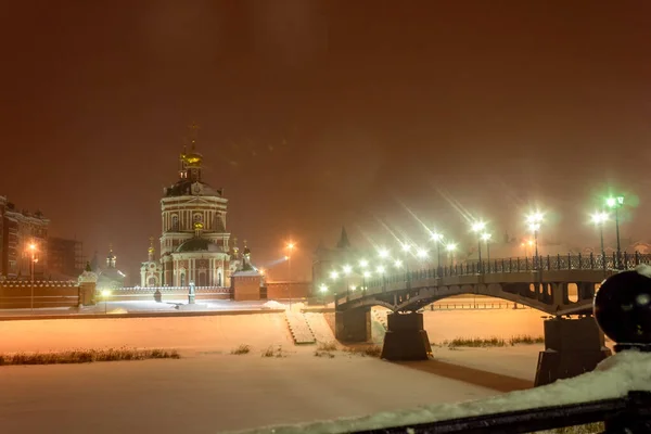 Oroszország Yoshkar Ola Éjszakai Kilátás Megvilágított Sétányra — Stock Fotó