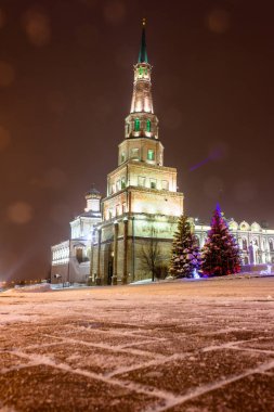Kazan, Tataristan Cumhuriyeti, Rusya Yaslanmış Syuyumbike Kulesi.