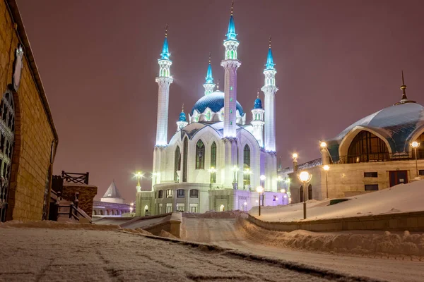 Kazan Republiek Tatarstan Rusland Uitzicht Kul Sharif Moskee Nachts — Stockfoto