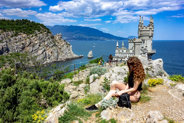 Crimea Yalta Vista Del Castillo Nido Golondrina Turismo Crimea Roca —  Fotos de Stock