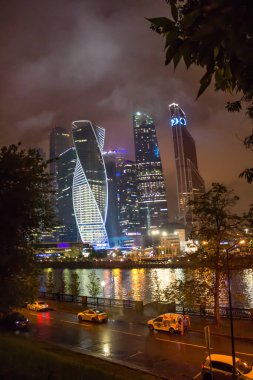 Rusya Moskova. Moskova 'nın çatısından bak..