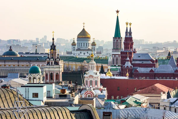 Rusland Moskou Uitzicht Vanaf Het Dak Van Het Kremlin Kathedralen — Stockfoto