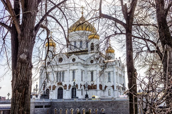 Rusko Moskva Hlavní Ruská Církev Katedrála Krista Spasitele Odpoledních Hodinách — Stock fotografie