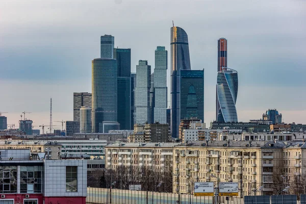Rusko Pohled Město Moskvy Procházka Moskvě Zamračený Den — Stock fotografie