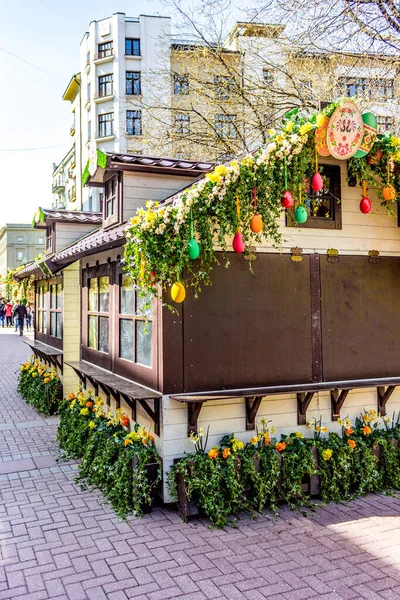 Moscú Decoración Para Pascua Semana Santa Ciudad Casa Madera — Foto de Stock